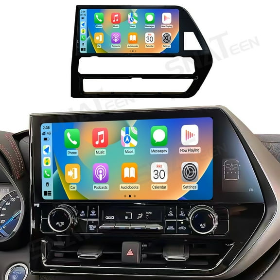 SNATEEN 12.3 inch Carplay Screen/Radio/Multimedia Player for Toyota Highlander/Crown 2022-2024 Models Universal Car Navigation/GPS Upgrade Headunit Android Display 1080P Touch Screen Replace System
