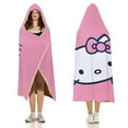thumbnail image 3 of Hello Kitty Blanket Hoodie, Wearable Blanket, Cloak Hooded Throw Blanket, Soft Warm Fluffy Blankets for Bed Couch Sofa, 3 of 8