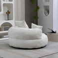 thumbnail image 3 of High Back Chenille Bean Bag, Single Gaming Sofa with High Density Foam Filling and 3 Pillows, Lazy Sofa Lounge Chair, Accent Floor Soft for Adults and Kids, Beige, 3 of 7