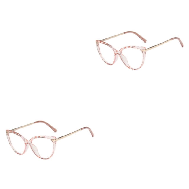 Minnieouse 1 par de gafas para mujer, triangulares, universales, HD, con estilo, protección solar, decorativas, a la moda, adorno para gafas, Rosa 2piezas