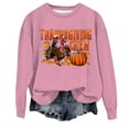 thumbnail image 4 of Women's Casual Crew Neck Thanksgiving Print Hoodless Hoodie Zip up Sweatshirt Womens Athletic Wear Hoodie Outfits Older Women Juniors Two Piece Outfit Casual Warm Tops Women Hoodie with No Hood Bride, 4 of 4