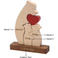 thumbnail image 3 of Adorno de oso de madera personalizado: escultura de oso personalizada con 2 a 6 nombres de familia, regalo de decoración del hogar para mamá, abuela, papá (3 nombres), 3 of 7
