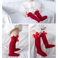 thumbnail image 2 of 5 Pack Baby Girl Knee High Socks Toddler Dress Socks Baby Bow Stocking Cotton Infant Socks, 2 of 7
