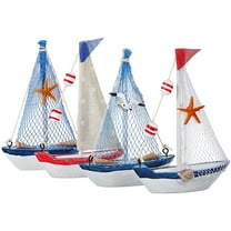 4 Pcs Sailboat Decors Sailboat Model Nautical Decor Ocean Boat Craft For Bathroom Room Tabletop Shelf