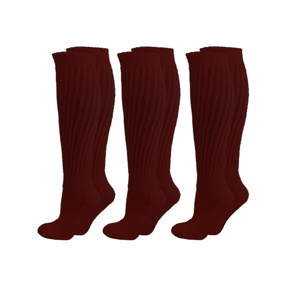 Black All Cotton 3 Pack Extra Heavy Slouch Socks Made In USA