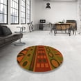 thumbnail image 3 of Ahgly Company Indoor Round Patterned Tomato Sauce Red Area Rugs, 4' Round, 3 of 6