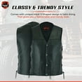 thumbnail image 3 of Daniel Smart XS to 8XL Men Motorcycle Leather Vest Cowhide Biker Leather Vest with Side laces Design, 3 of 5