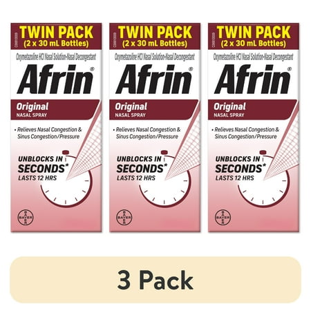 (3 pack) AFRIN ORIGINAL 12hr Nasal Spray 60ml (2x30ml)