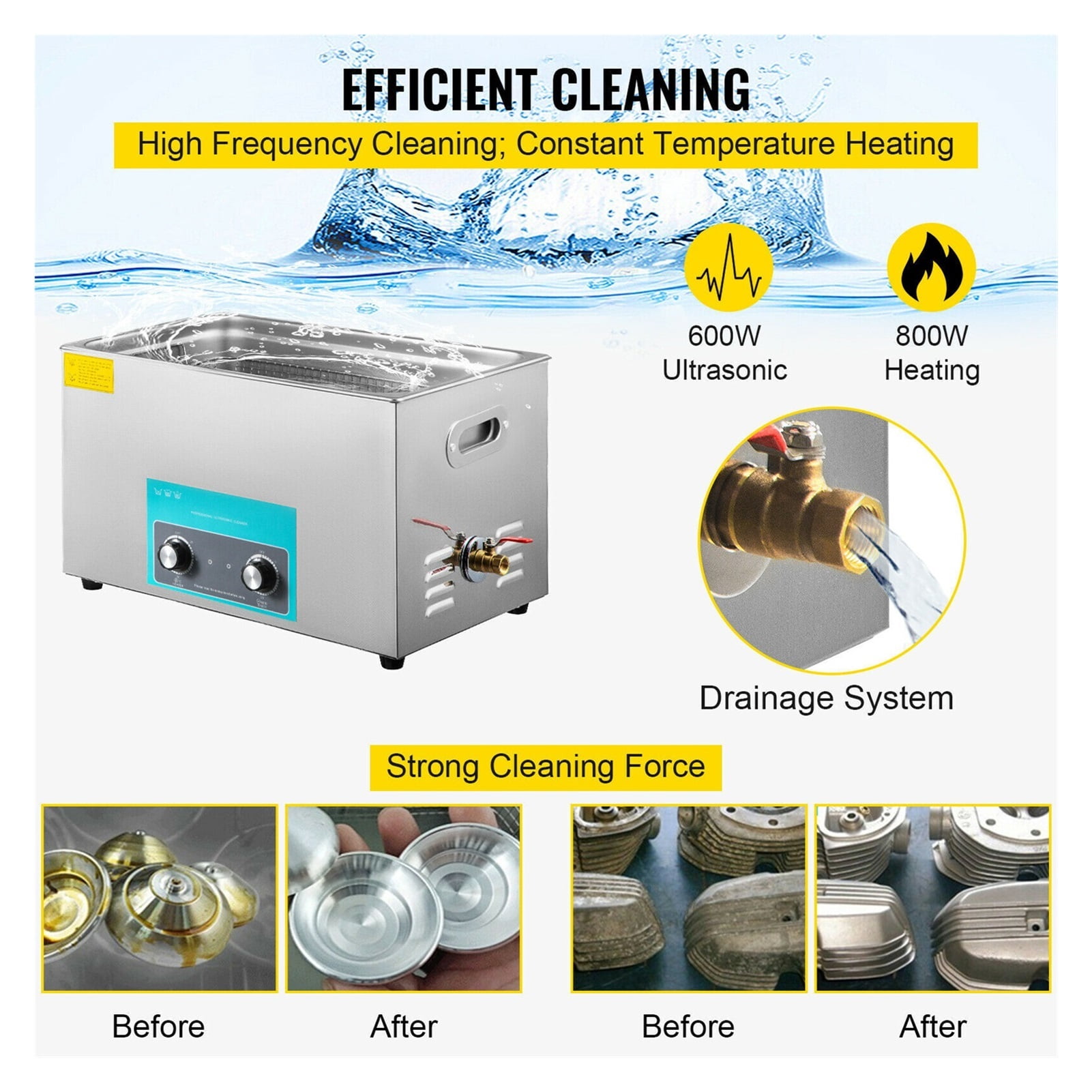 Electric Knob Ultrasonic Cleaner 2L 3L 6L 10L 15L 22L 30L Portable Washing Machine Lave-Dishes Ultrasound Home Appliance ,Strong Cleaning