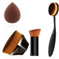 thumbnail image 2 of Juego de 4 brochas de maquillaje de punta plana y suave con punta inclinada, kit de brochas cosméticas para citas, 2 of 15