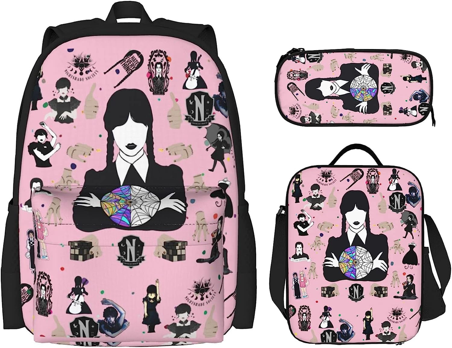 Adams Wednesday Cartoon Backpacks Set for Boys Girls Backpack with