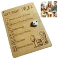 thumbnail image 1 of Left Right Center Drinking Game Dice Set with Tray and Bag for Adults Tabletop Party Board Game, 1 of 3