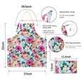 thumbnail image 7 of Pioneer Flower Floral Print Pattern Apron-Garden Aprons for Women with Pockets-Cotton Linen Waterproof Kitchen Cooking Gardening Aprons Adjustable for Kitchen,Cooking,BBQ and Salon 33x27 Inch, 7 of 7