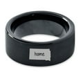 thumbnail image 2 of Tungsten South Dakota The Mount Rushmore State Home Band Ring 9mm Men Women Comfort Fit Black Flat Cut Brushed Polished, 2 of 4
