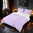 thumbnail image 2 of Homewish Halloween Ghost Bedding, Cute Coquette Bow Duvet Cover Full, Lavender, Polka Dots Reversible 3pcs, 1 Duvet Cover and 2 Pillowcases, 2 of 6
