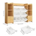 thumbnail image 3 of Homfa Kids Toy Organization Cubby Bookcase with 8 Bin, 2 Door Storage Organizer Bookshelf for Children Room Playroom, Natural, 3 of 7