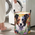 thumbnail image 4 of Lsque Colorful Flower Dog pattern Laundry Hamper Basket, Tall Woven Rope Hamper Basket for Clothes, Lightweight Storage Basket, Collapsible Waterproof-Small, 4 of 8