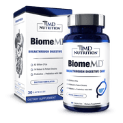 1MD Nutrition BiomeMD Probiotics | 62 Billion CFUs, 15 Clinically Studied Strains - Pro & Prebiotics | Doctor-Formulated for Digestive Health & Immune Support | 30 Capsules