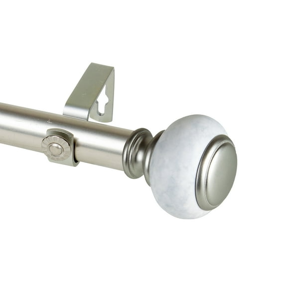 Domovina Timothy 1-inch Single Curtian Rod-Color:Satin Nickel,Size:28-48"