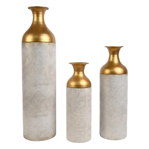 Lipstore 3 Pieces Metal Floor Standing Vase Set Multipurpose Accessory 68cm 51cm and 41cm