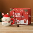 thumbnail image 4 of OEFNTAC Christmas Snowman Ceramic Mug, 10oz Cartoon Printed Coffee Cup with Gift Box, Microwave Safe Tea Cocoa Mug for Holiday, Cute Winter Decoration Present for Kids Adults, 4 of 7