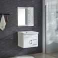 thumbnail image 2 of mueble para baño flotante victoria 24" blanco pvc con espejo botiquín y lavabo, 2 of 8