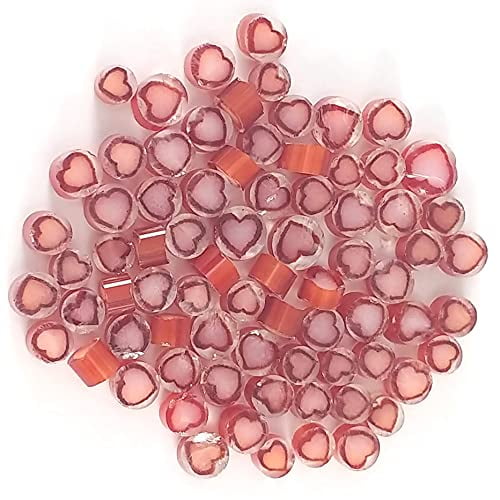 Verre d'Art Glacial Rose Cœur Murray 2205 Millefiori COE 90
