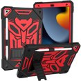 thumbnail image 5 of ELEHOLD Hybrid Rugged Case for iPad 9th/8th/7th Gen 10.2 2021/2020/2019, Heavy Duty Shockproof Case with Hidden Foldable Kickstand Adjustable Crossbody Shoulder Strap Pencil Holder,Black+Red, 5 of 7