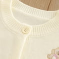 thumbnail image 6 of Girls Sweater Cardigans Toddlers Cute Bears Bowknots Printed Button Down Long Sleeve Knitted Jacket Outerwear (3 Years, White), 6 of 6
