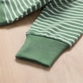 thumbnail image 7 of CUZIBR Baby Girl Outfits Tracksuit Striped Patchwork Crewneck Long Sleeve Blouse Tops Elastic Waist Trousers Home Set Sweatsuits Clothing Sets,Green,3-6 Months, 7 of 7