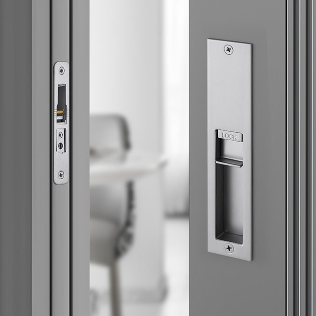 Conceal sliding door lock push-pull hook lock embedd conceal handle translation