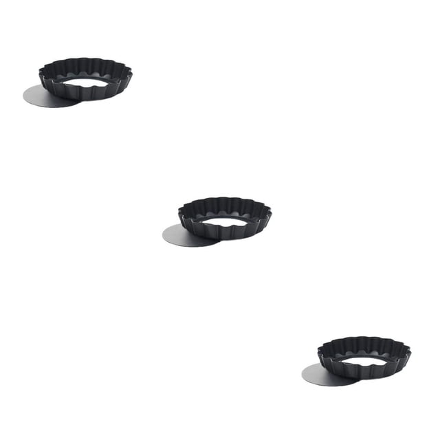 bedienty Quiche Pan Removable Bottom Non Stick Bakeware Kits Baking Accessory Kitchen Supplies Household Items Cooking Tools Regular 5inch 3Set