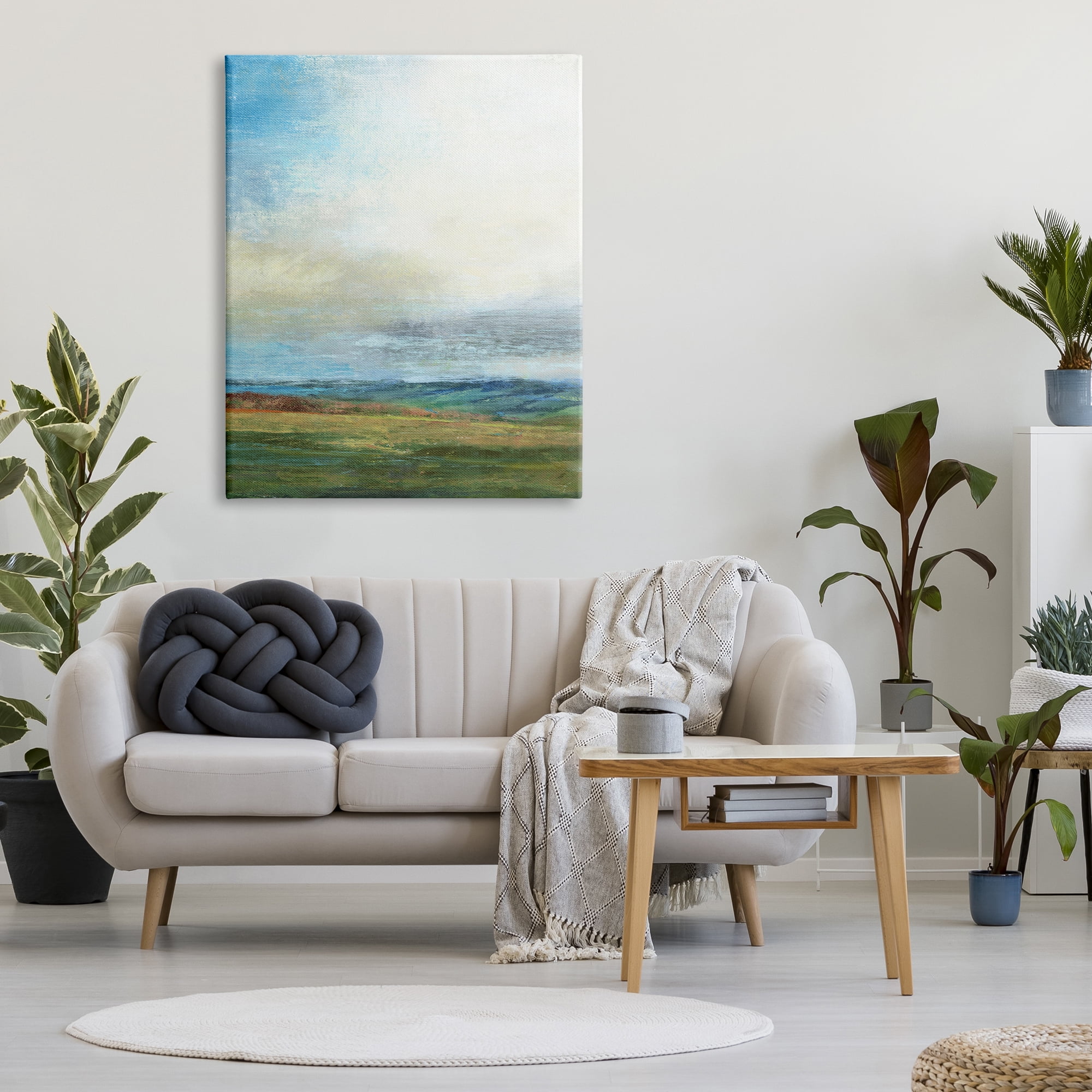 Stupell Industries Blue Sky Meadow Landscape Alluring Green Hills, 36 x 48, Designed by Suzanne Nicoll
