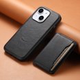 thumbnail image 3 of Detachable Wallet Card Case For iPhone 15 Wallet Case Credit Card Holder, Premium Leather Kickstand Flip Hidden Magnetic Clasp Durable Shockproof Protective For iPhone 15, Black, 3 of 11