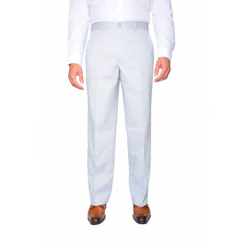 GEORGE - George Men's Flat Front Wrinkle Resistant Pants - Walmart.com ...