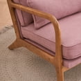 thumbnail image 6 of IVV Linen Upholstered Accent Lounge Chair, Modern Living Room Reading Chair with Wooden Arms and Waist Cushion, for Bedroom, Reception, Home Office, Dark Gray, 6 of 10