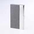 thumbnail image 2 of Estuche para tarjetas de visita Yuyangstore profesional de acero inoxidable de cuero PU gris, 2 of 6