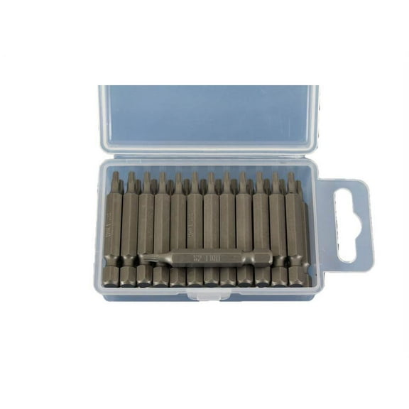 TEMO 25 pc T10H Tamper Proof Security Torx 6 point 2 Inch (50 mm) Screwdriver Insert Bits