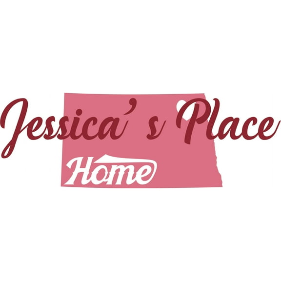 USA State Map North Dakota Fargo Customized Wall Decal - Custom Vinyl Wall Art - Personalized Name - Baby Girls Boys Kids Bedroom Wall Decal Room Decor Wall Stickers Decoration Size (zzxzz inch)