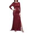 thumbnail image 2 of Lolmot Women Sexy Long Sleeve Floor Length Sequins Mermaid Evening Dress Slit Slim Wrap Wedding Party Maxi Dress Formal Prom Gowns, 2 of 5