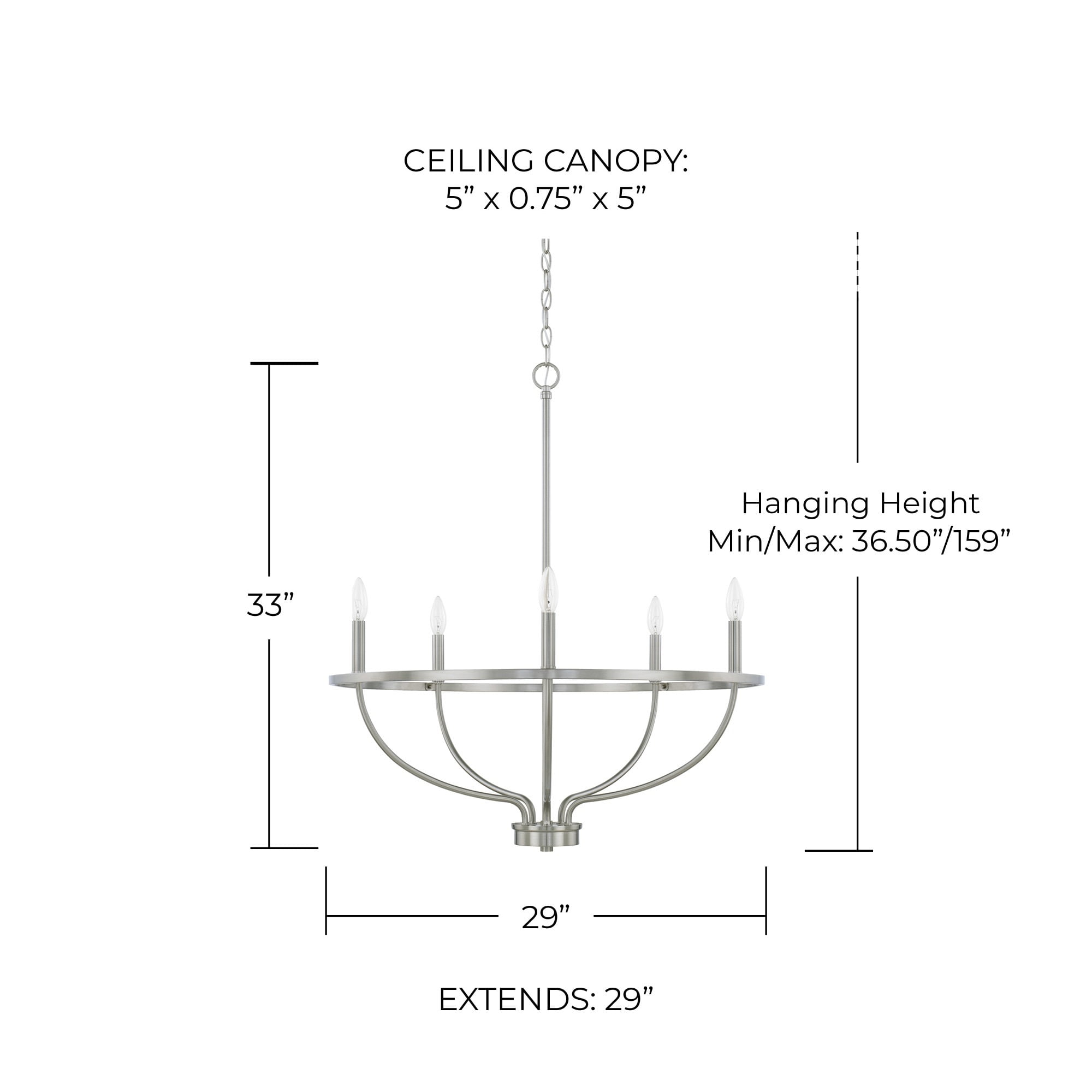 Capital Lighting Greyson 5-Light Aged Brass Chandelier
