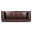 thumbnail image 5 of 85.88 Inch Width Traditional 3 Seater , Dark Brown Pu, Square Arm, Removable Cushions, Classic Style For People, Arms, Pu Leather, Comfort And Combined, 5 of 5