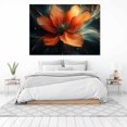 thumbnail image 3 of Mudket Framed Canvas Wall Art Ready to Hang, Orange Red Flower Print, Abstract Floral Wall Decor Canvas Artwork for Bedroom Living Room Office, Warm Tone Botanical Pictures - 12"L x 8"W, 3 of 10
