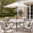 thumbnail image 2 of Round Outdoor Tablecloth with Umbrella Hole and Zipper, Starfish Coastal Tablecloth with Elastic Waterproof, Shell Summer Beach Nautical Ocean Linen Patio Table Covers for 36" - 44" Pool Tables, 2 of 9