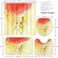 thumbnail image 2 of 4 Pcs Bathroom Sets with Shower Curtain and Rugs, Red Gold Vintage Fancy, Bathroom Decor Music Winter Diamond Golden Shower Curtain Sets for Bathroom Decor, 2 of 4