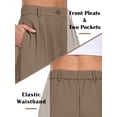thumbnail image 3 of Women's Casual Wide Leg Dress-Pants, High Elastic Waisted in The Back Business Flowy Trousers with Pockets, 3 of 5
