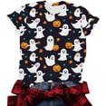 thumbnail image 6 of Yanchicy Womens Crew Neck T Shirt Seasonal Halloween Graphic Short Sleeve Printed Casual Tops Ladies Fashion Clothes Autumn Holiday Everyday Outfits, 6 of 7