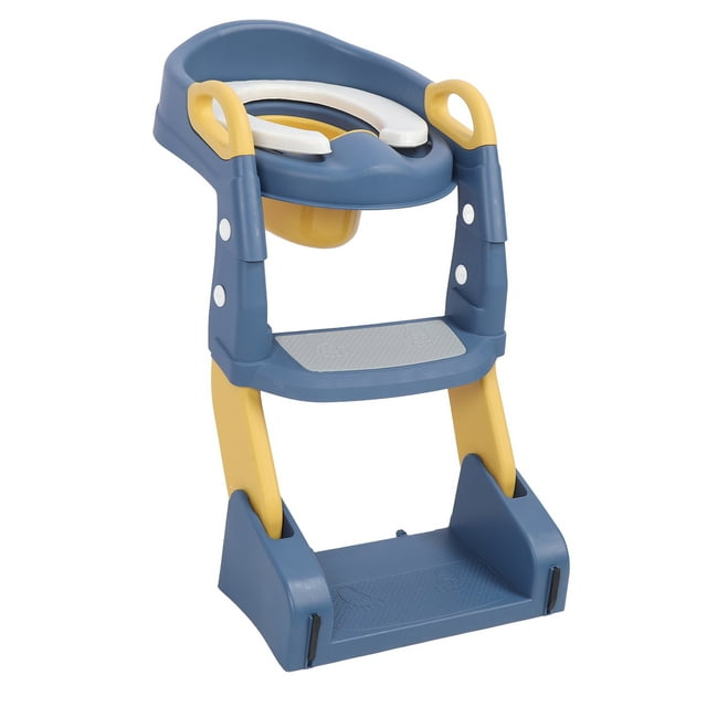 Asiento De Entrenamiento Para Ir Al Baño Con Escalera, Reposabrazos Plegables Y Seguros, Asiento De Inodoro Para Ir Al Baño Para Niños Pequeños, Almohadillas Antideslizantes