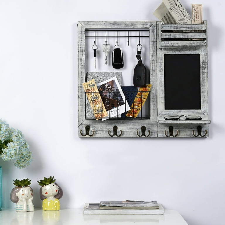 Dreampossible Key Holder For Wall Decorative With Shelf And Hooks, Mail Organizer Wall Mount