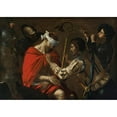 thumbnail image 2 of Follower of Caravaggio 14x11 Gold Ornate Wood Frame and Double Matted Museum Art Print Titled - The Mocking of Christ, 2 of 4